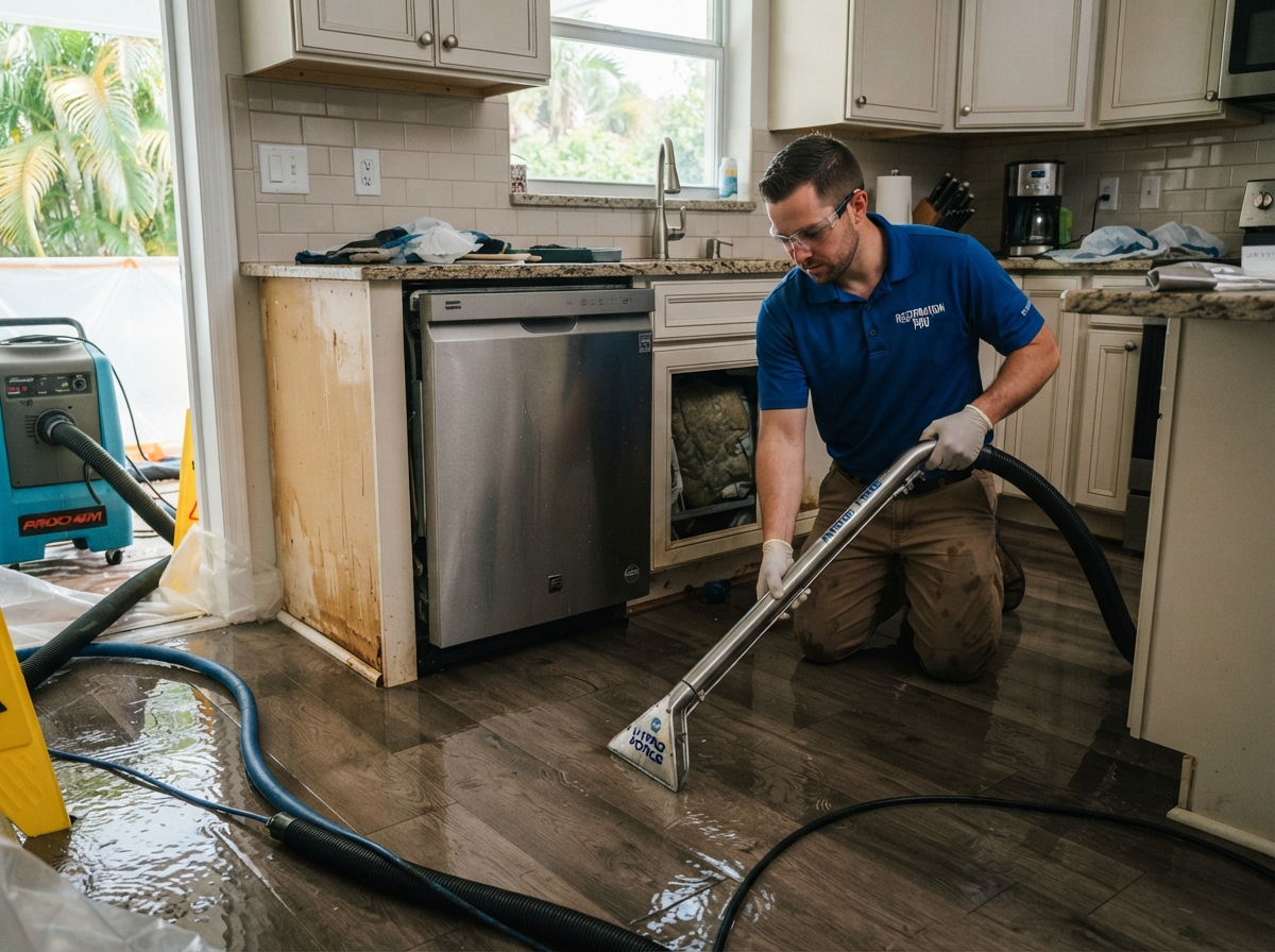 Dishwasher and appliance leak cleanup in Daytona Beach