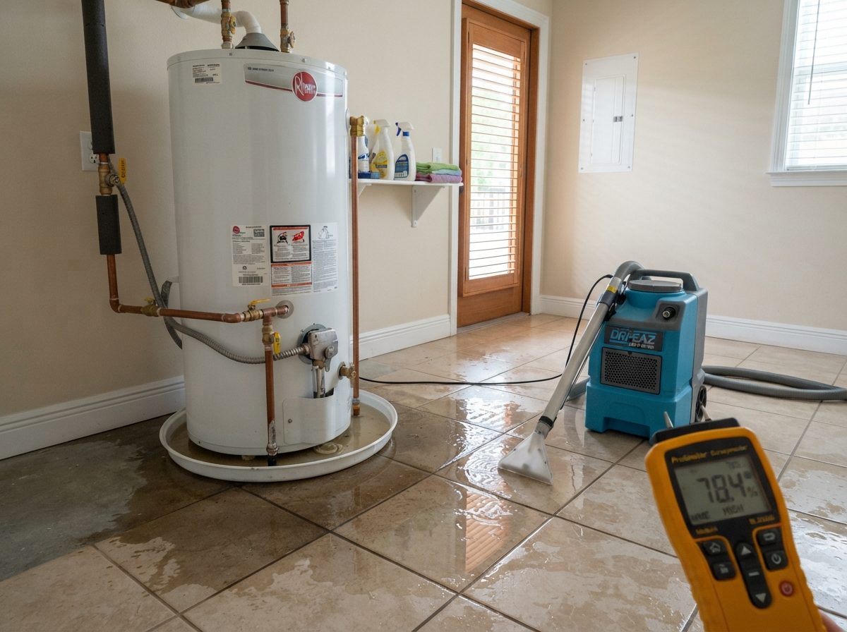 Water heater leak cleanup in Daytona Beach