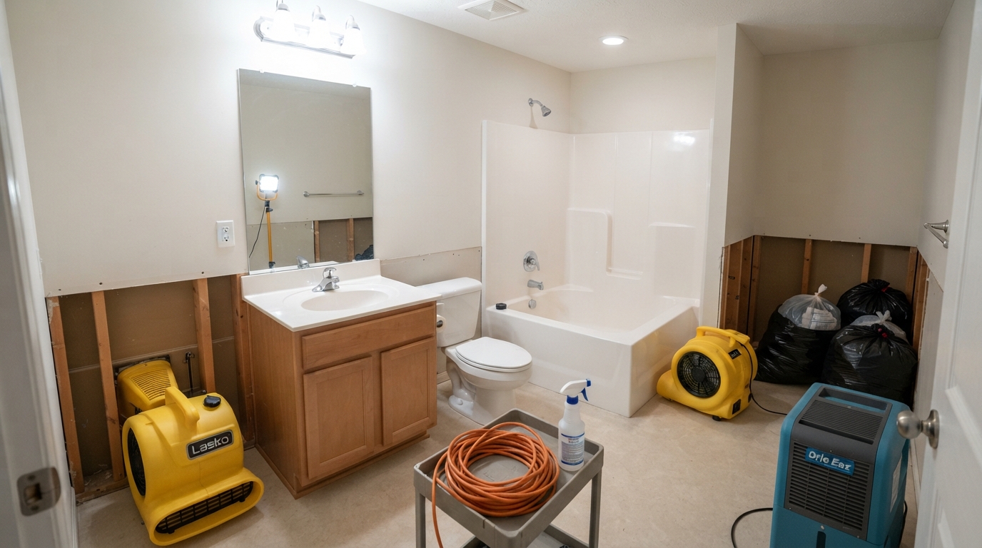 After sewage backup cleanup with sanitized surfaces near Orange City, Florida