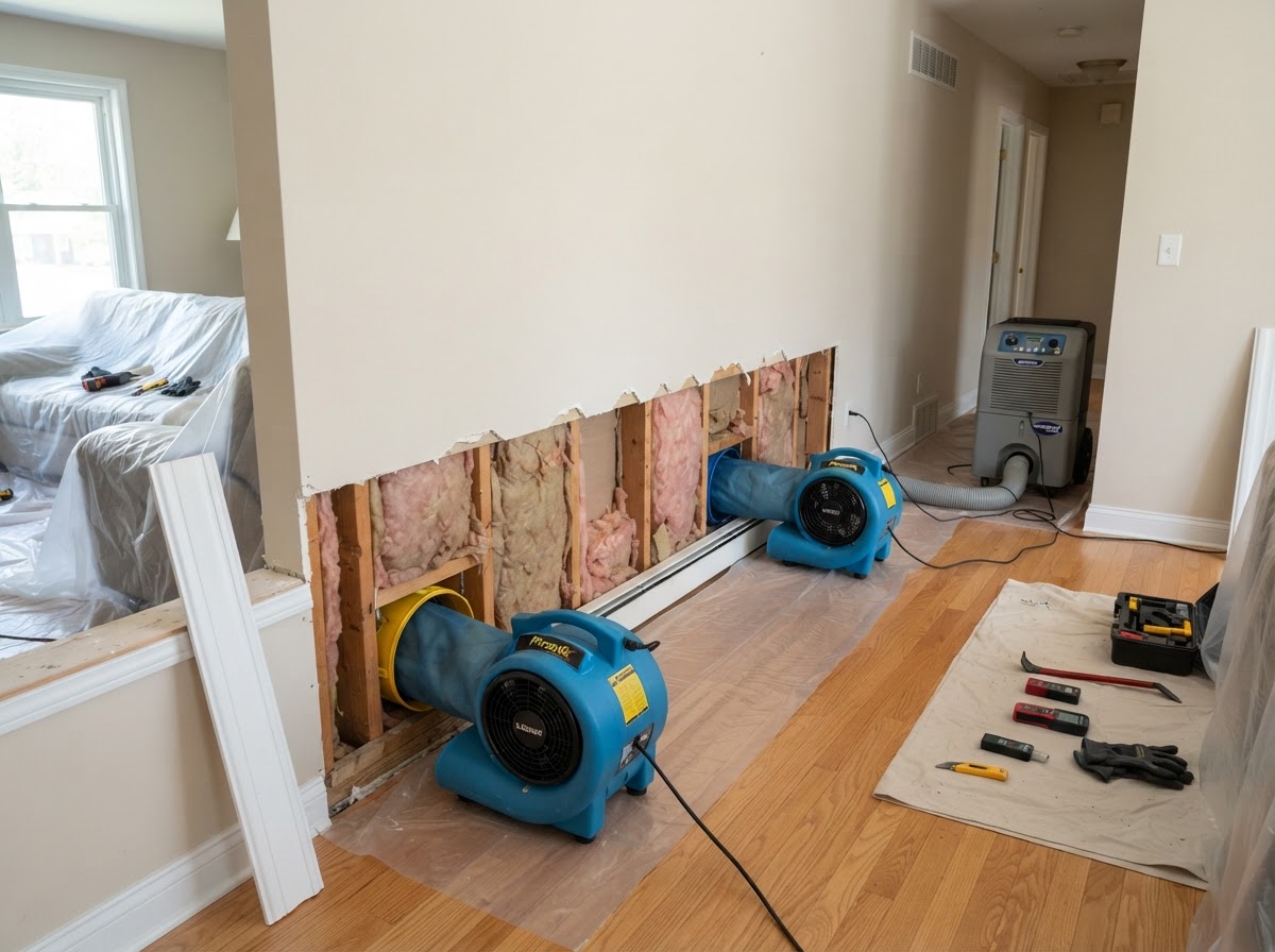 Water damage cleanup and structural drying near Daytona Beach