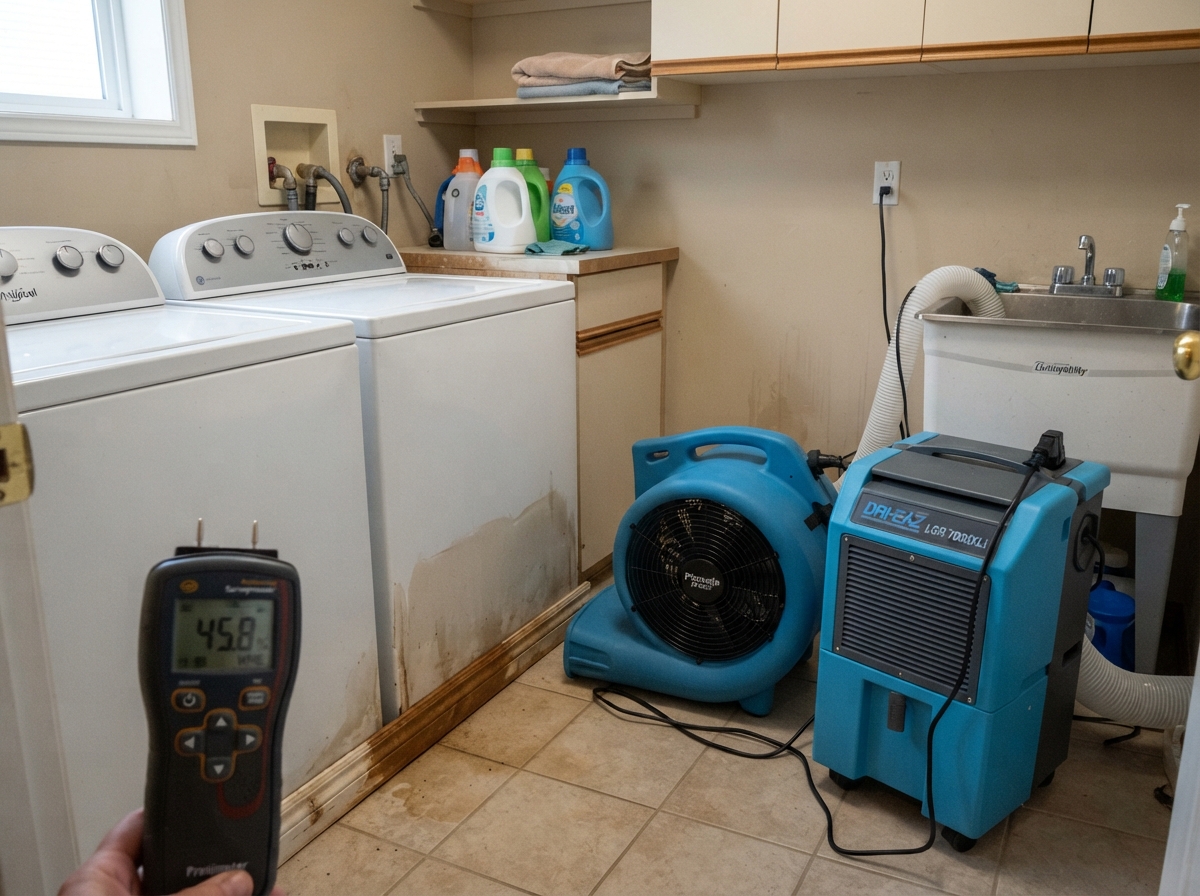 Laundry room water damage cleanup in Palm Coast