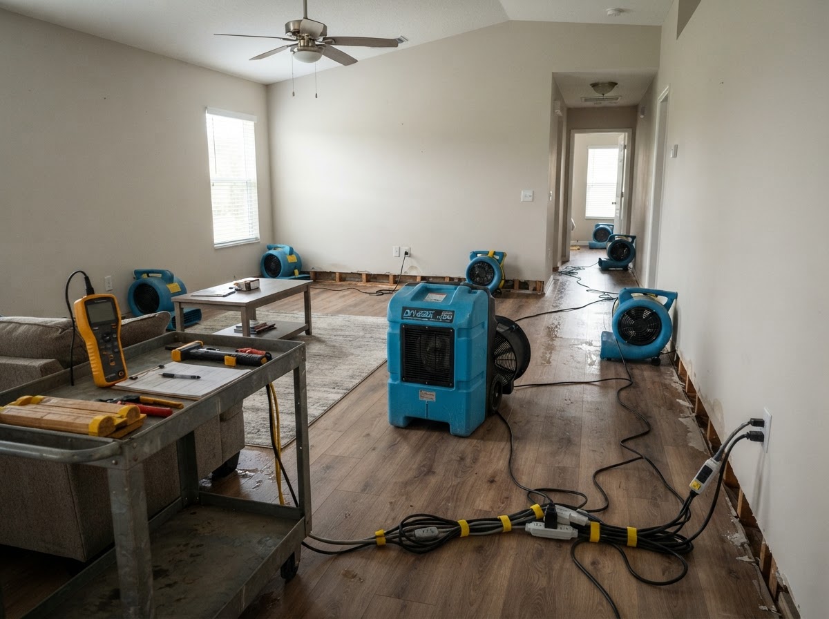 Structural drying and dehumidification in Palm Coast