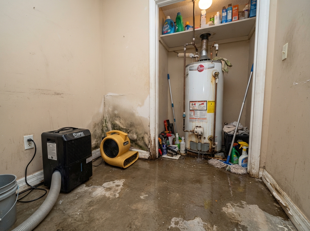 Water heater leak cleanup in Palm Coast Florida