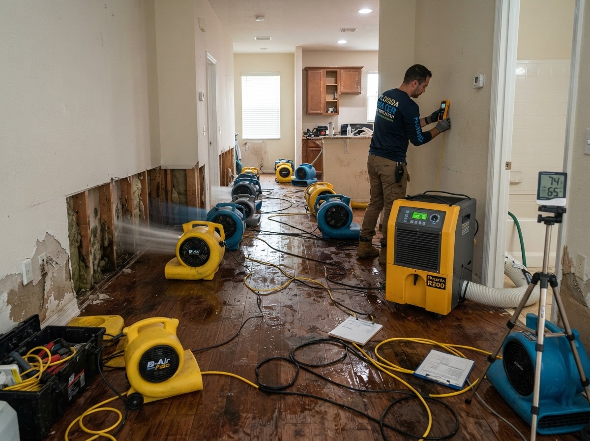 Structural drying and dehumidification services in Palm Coast