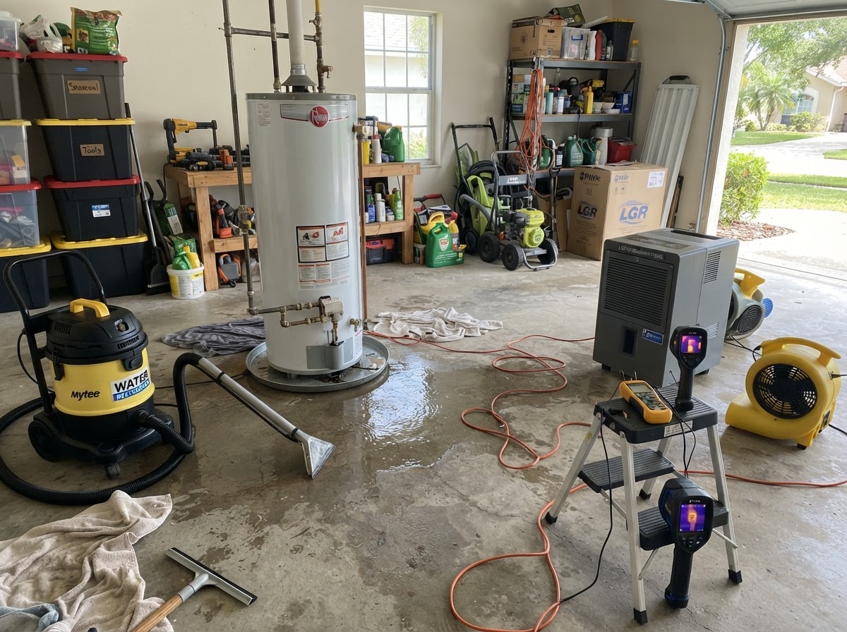 Water heater leak cleanup in Palm Coast