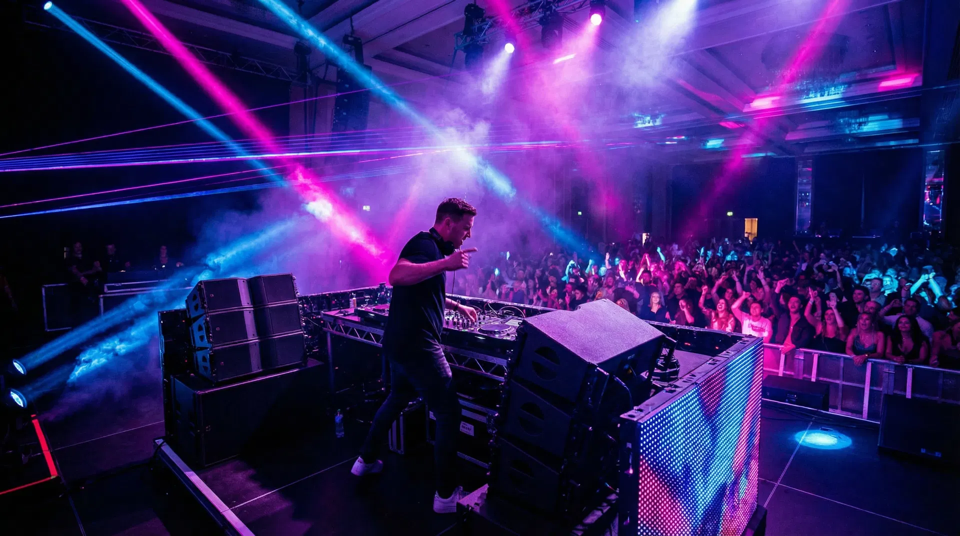 DJ White T performing live set at a Sandton corporate gala