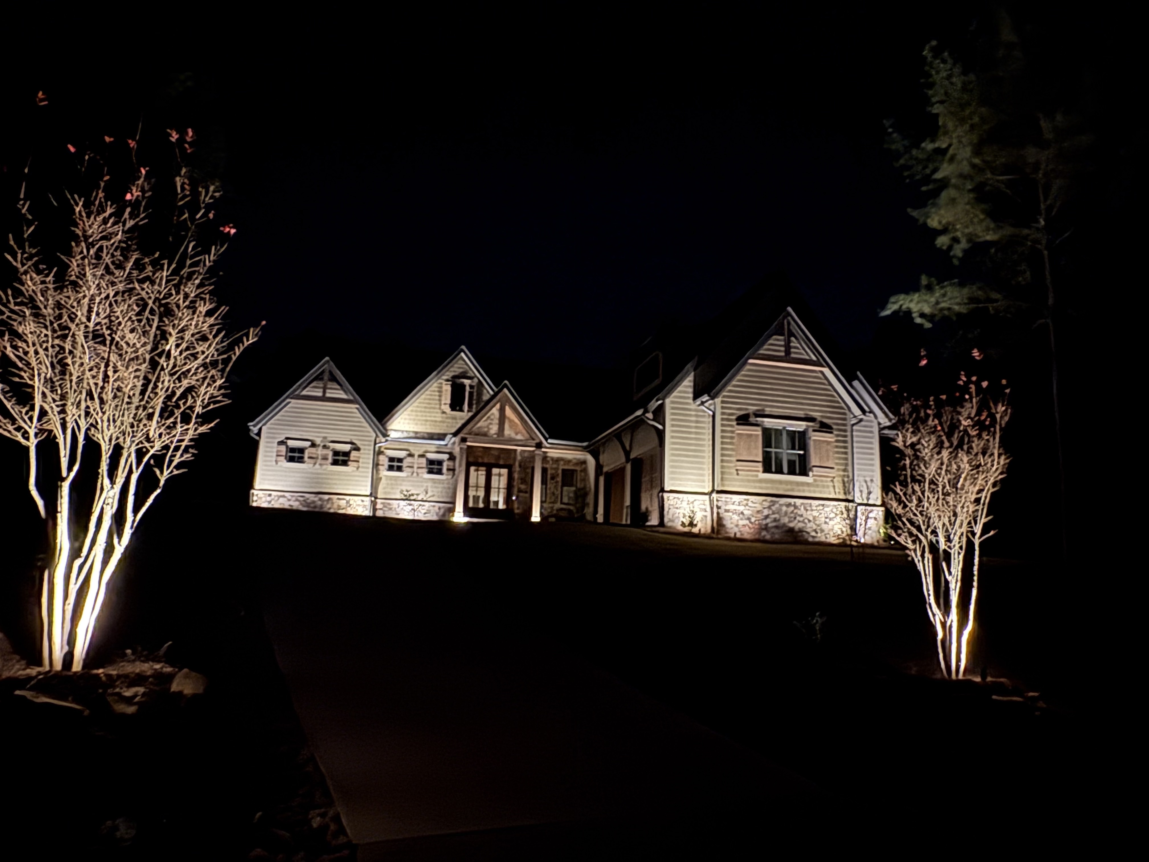Landscape lighting on waterfront property in Upstate SC