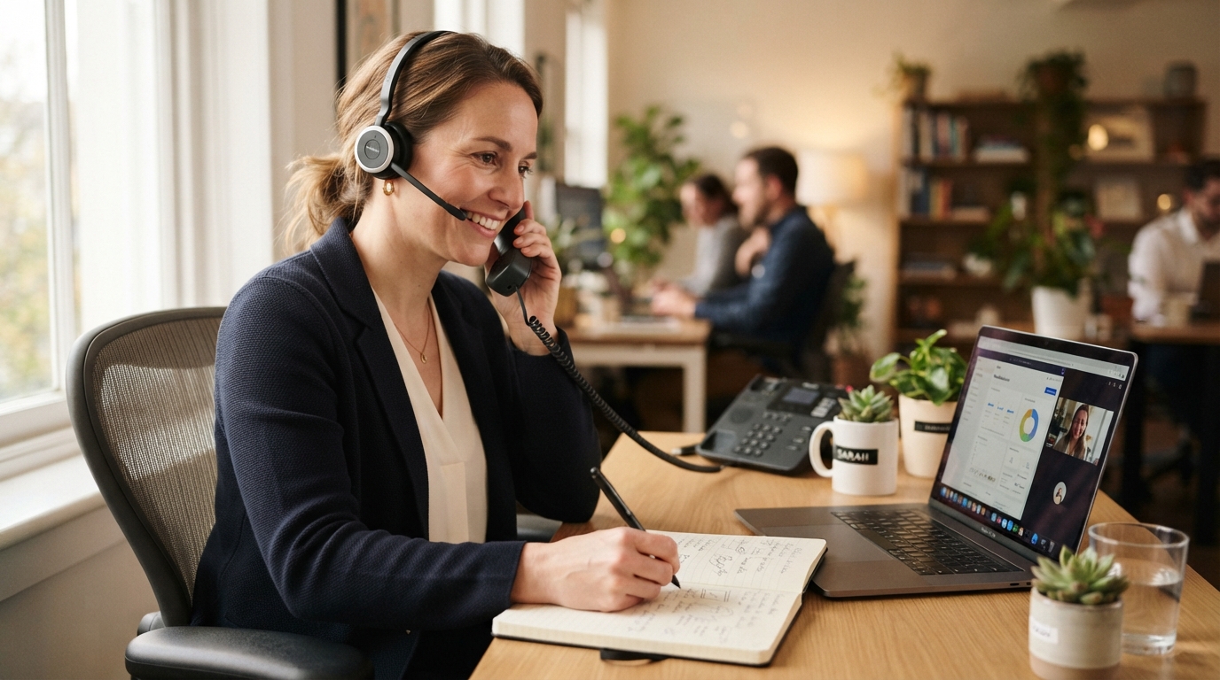 TMK underwriting advisor on a direct phone call with a business owner