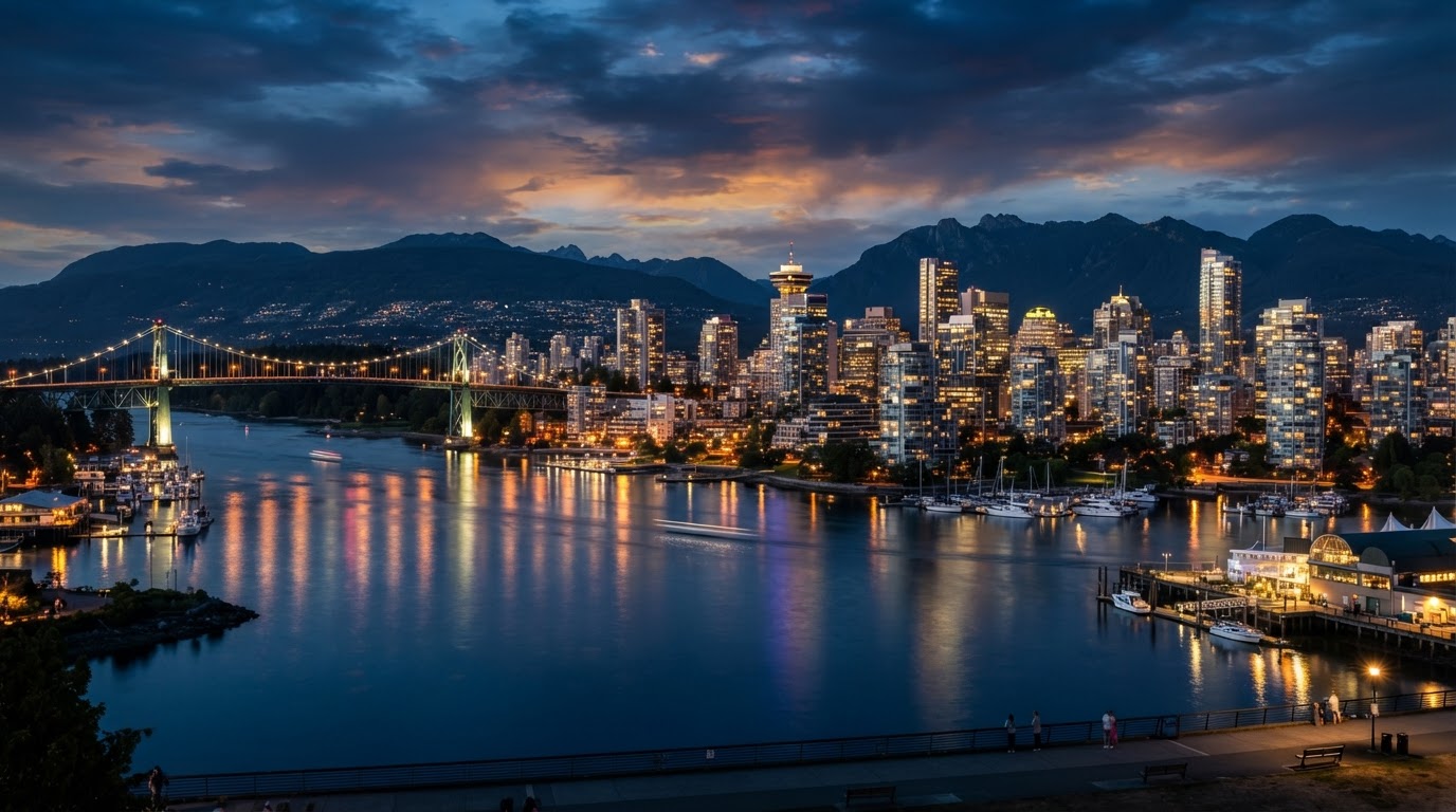 Vancouver skyline and harbour from the North Shore