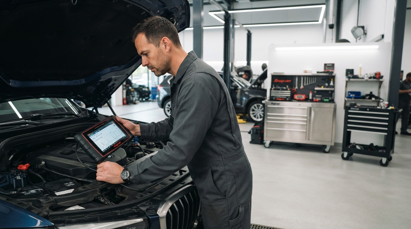 Engine diagnostics using professional scanning equipment