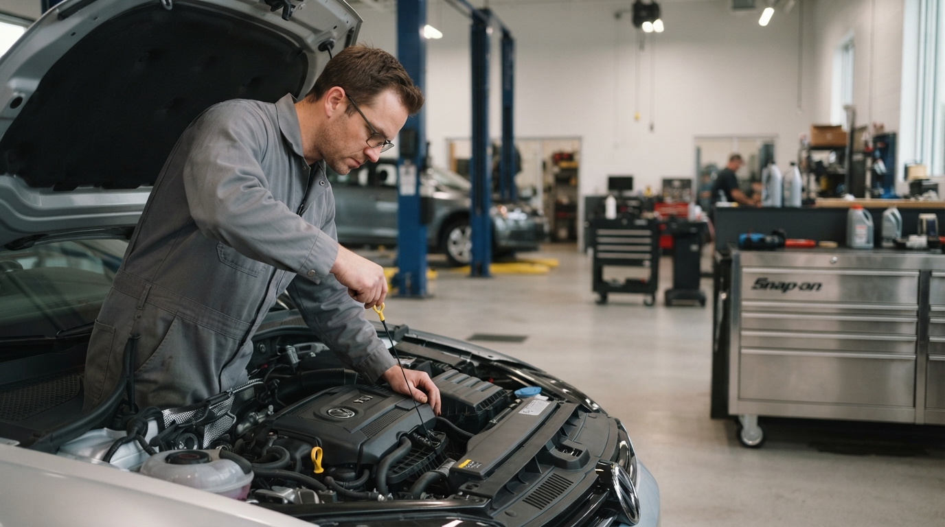 Auto maintenance being performed