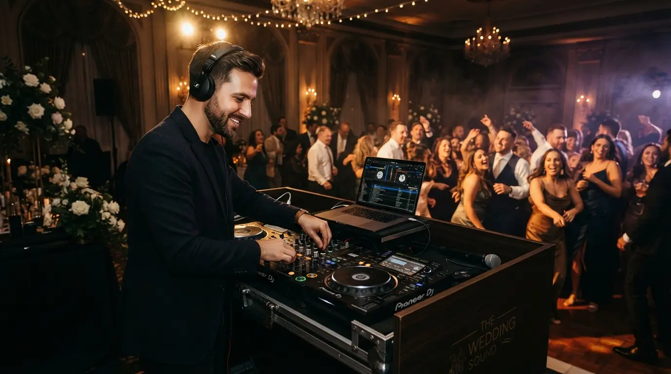 Professional DJ performing at an elegant Arizona wedding reception