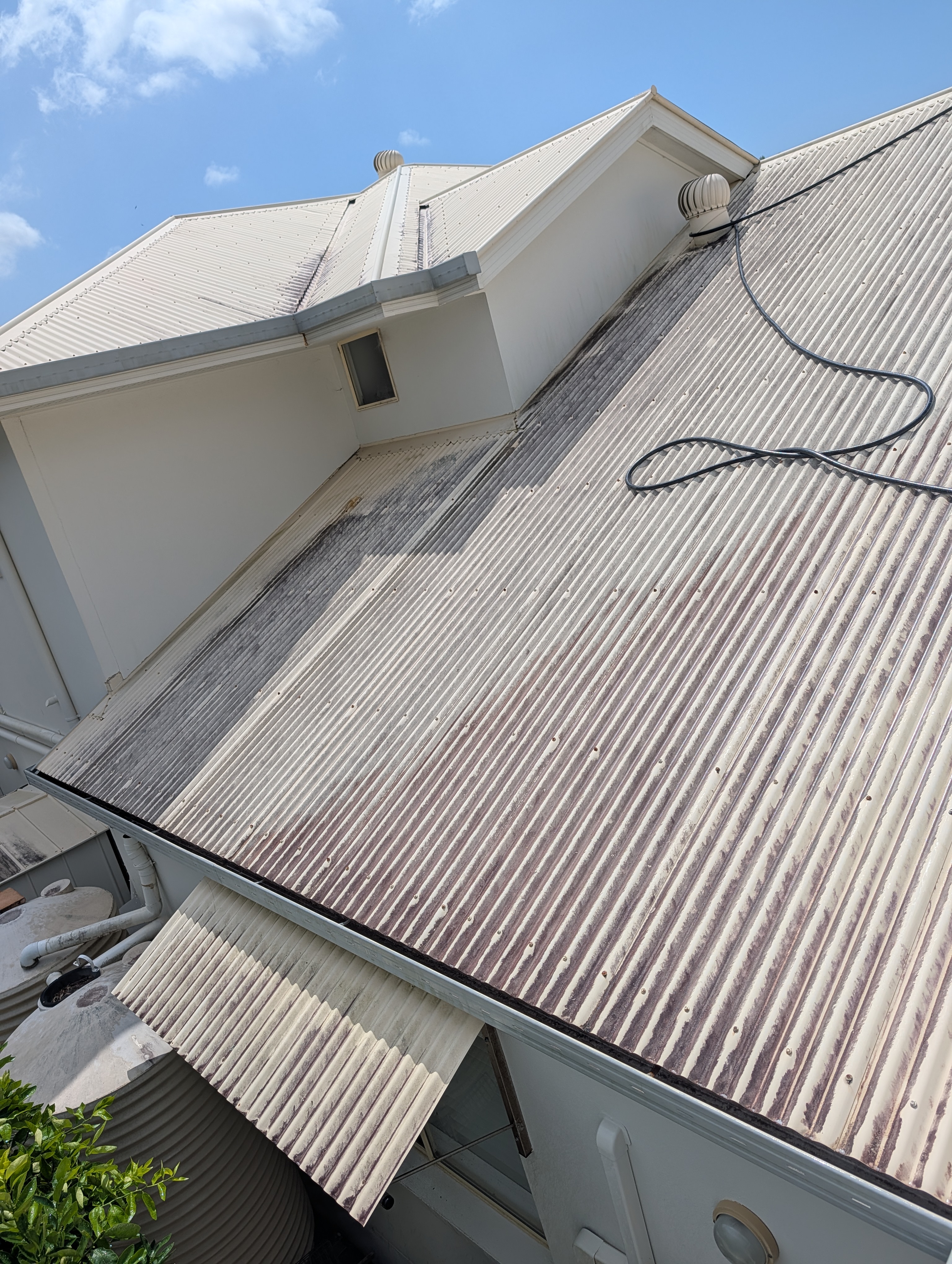Roof & Awning Soft Wash — before pressure washing