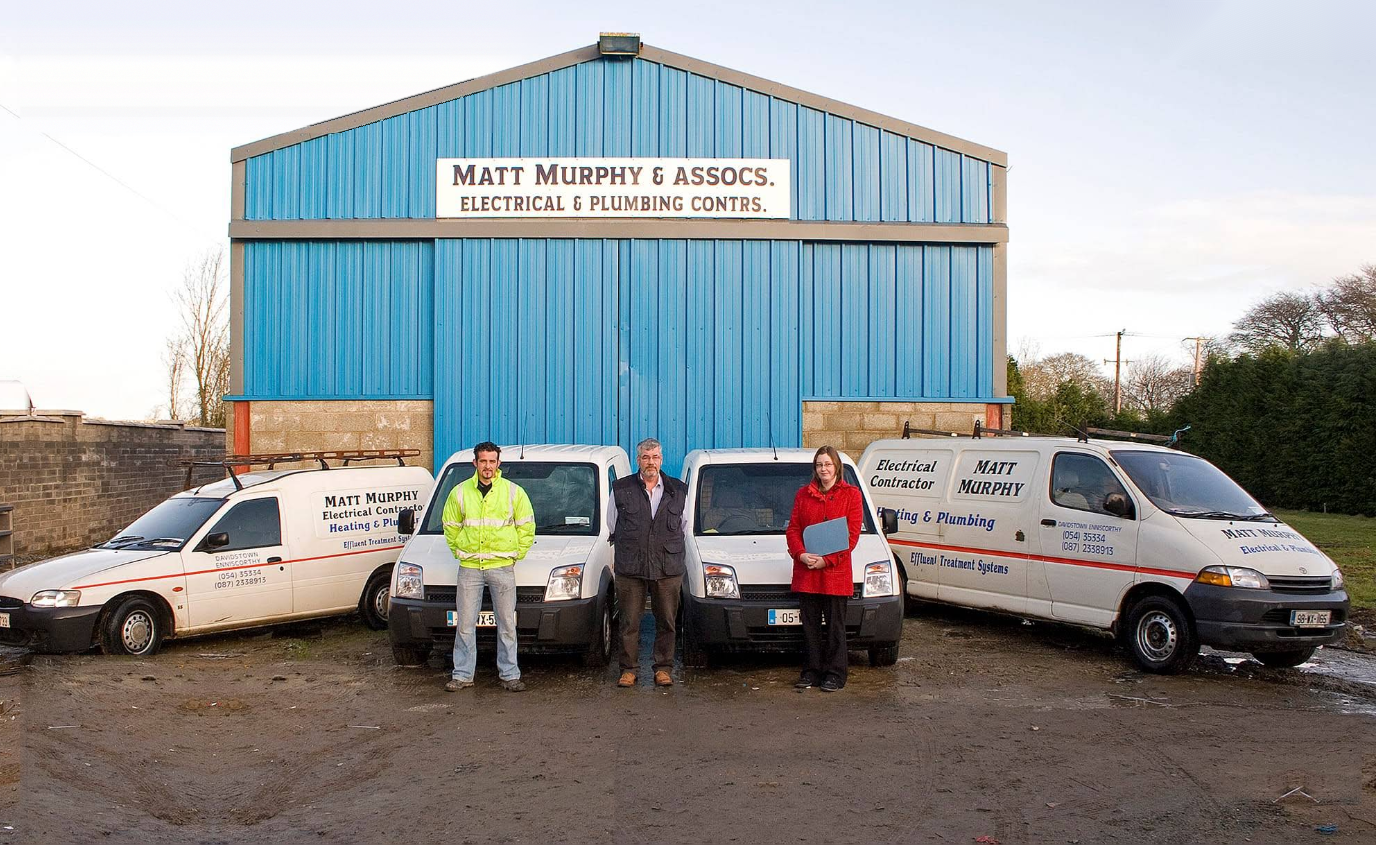 Matt Murphy & Assocs Electrical & Plumbing team and service fleet in Wexford