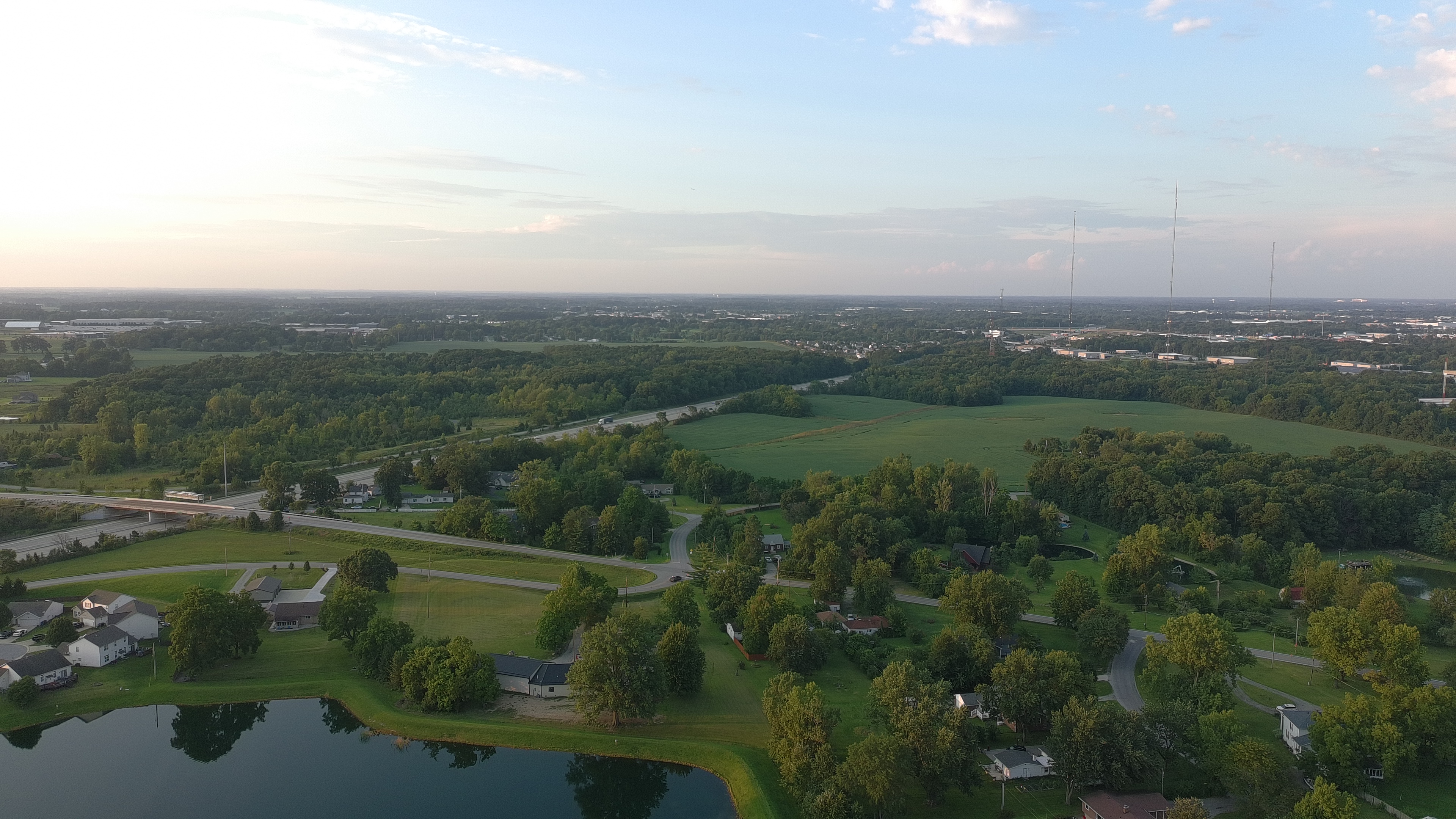 Personal aerial drone bird's eye view of lot lines