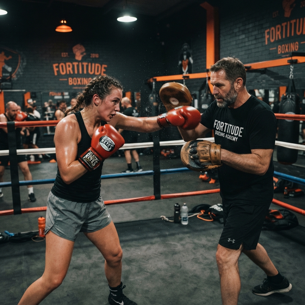 Trainer arbeitet mit Boxer im ABV Taunusstein