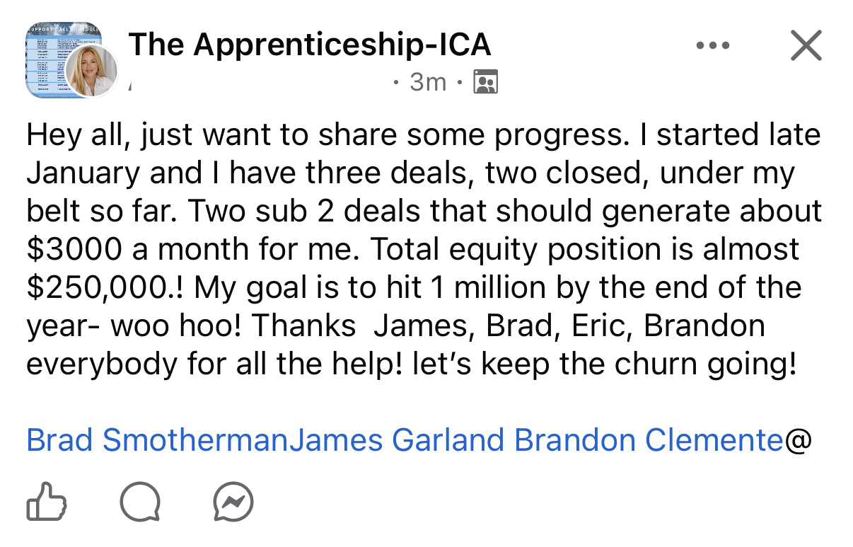 Member post: total equity position almost $250,000