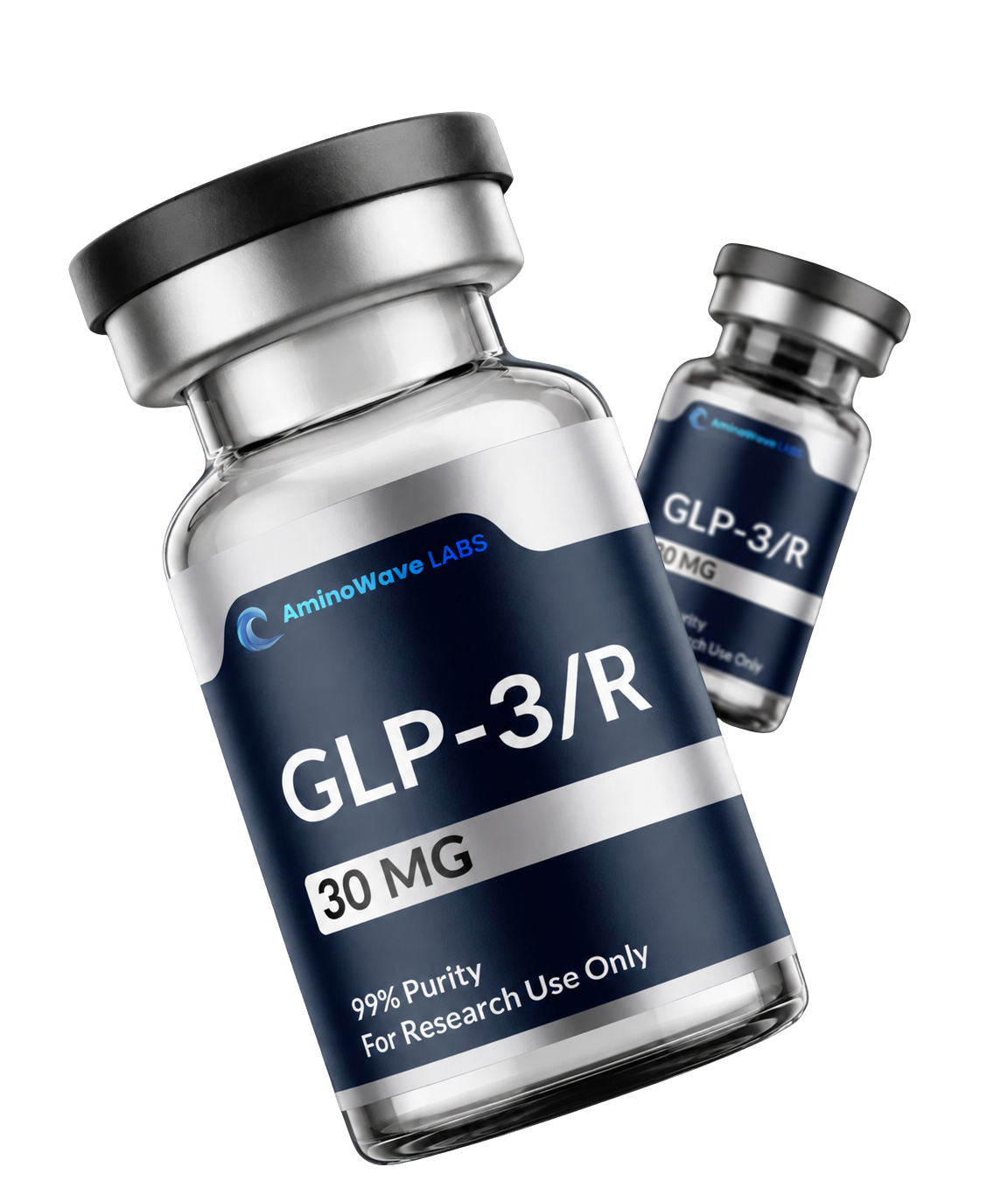 Aminowave Labs GLP-3/R peptide vial — 30mg, 99% purity, for research purposes only