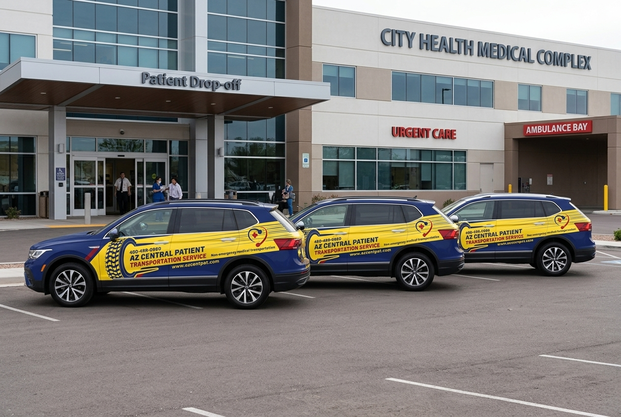 AZ Central Patient Transportation vehicles at medical facility