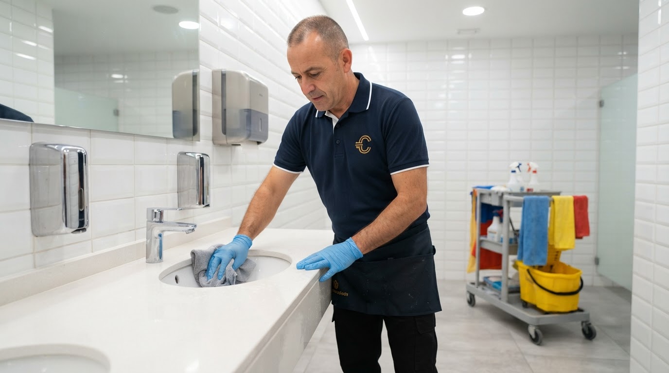 Limpieza de aseos de oficina en Málaga: protocolo y frecuencia — Professional Cleaning