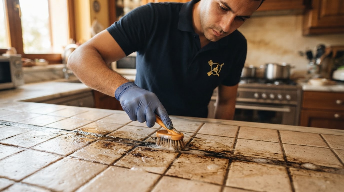 Cómo limpiar las juntas de grasa de la cocina sin dañar el azulejo