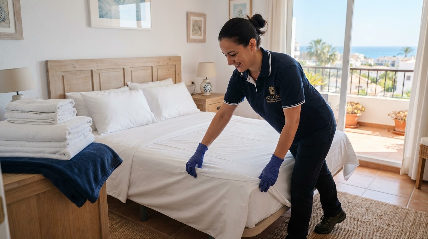 Limpieza de apartamento turístico con cambio de sábanas en Fuengirola