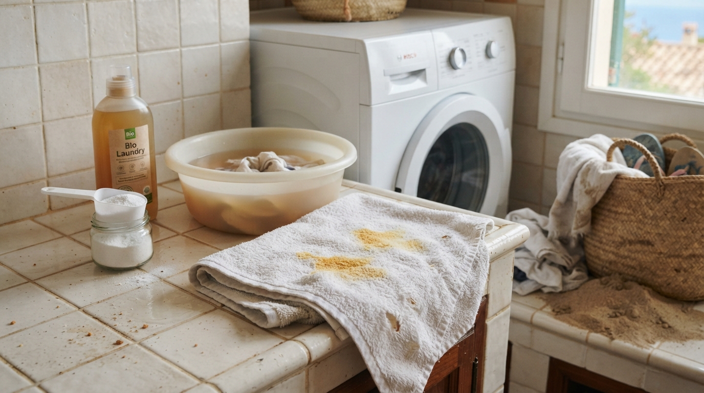Manchas de crema solar en la ropa: qué funciona y qué las fija