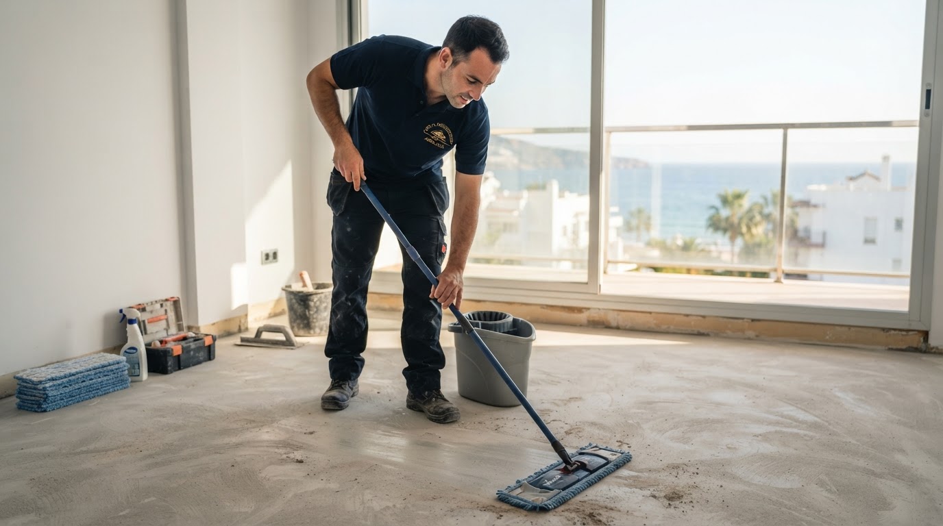 Cómo limpiar microcemento tras la obra sin dañar el sellado