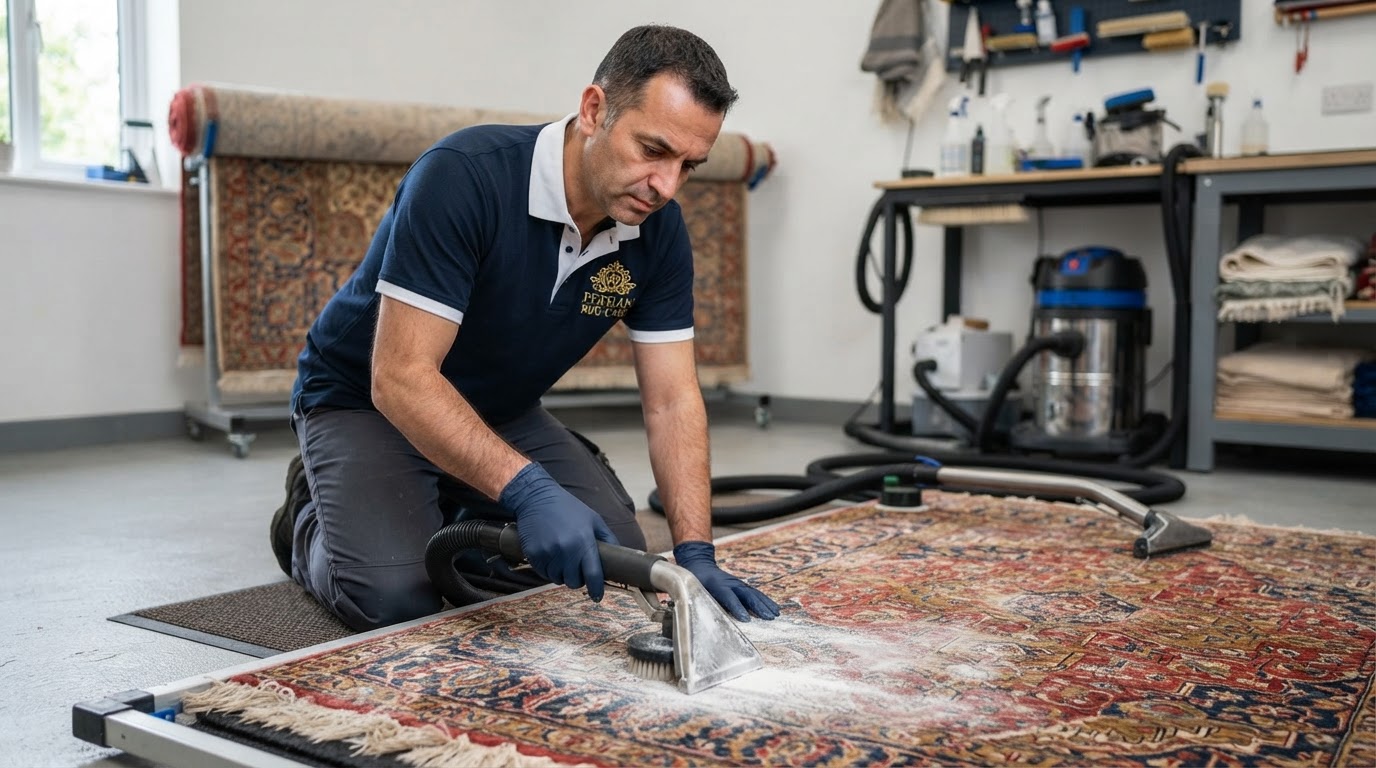 Cómo limpiar una alfombra de lana o persa
