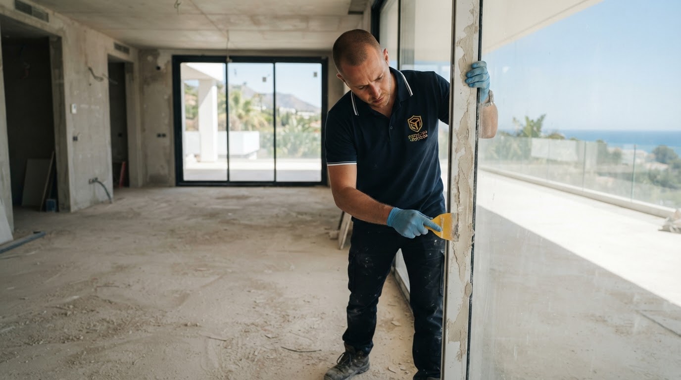 Cómo limpiar carpintería nueva después de la obra en Marbella
