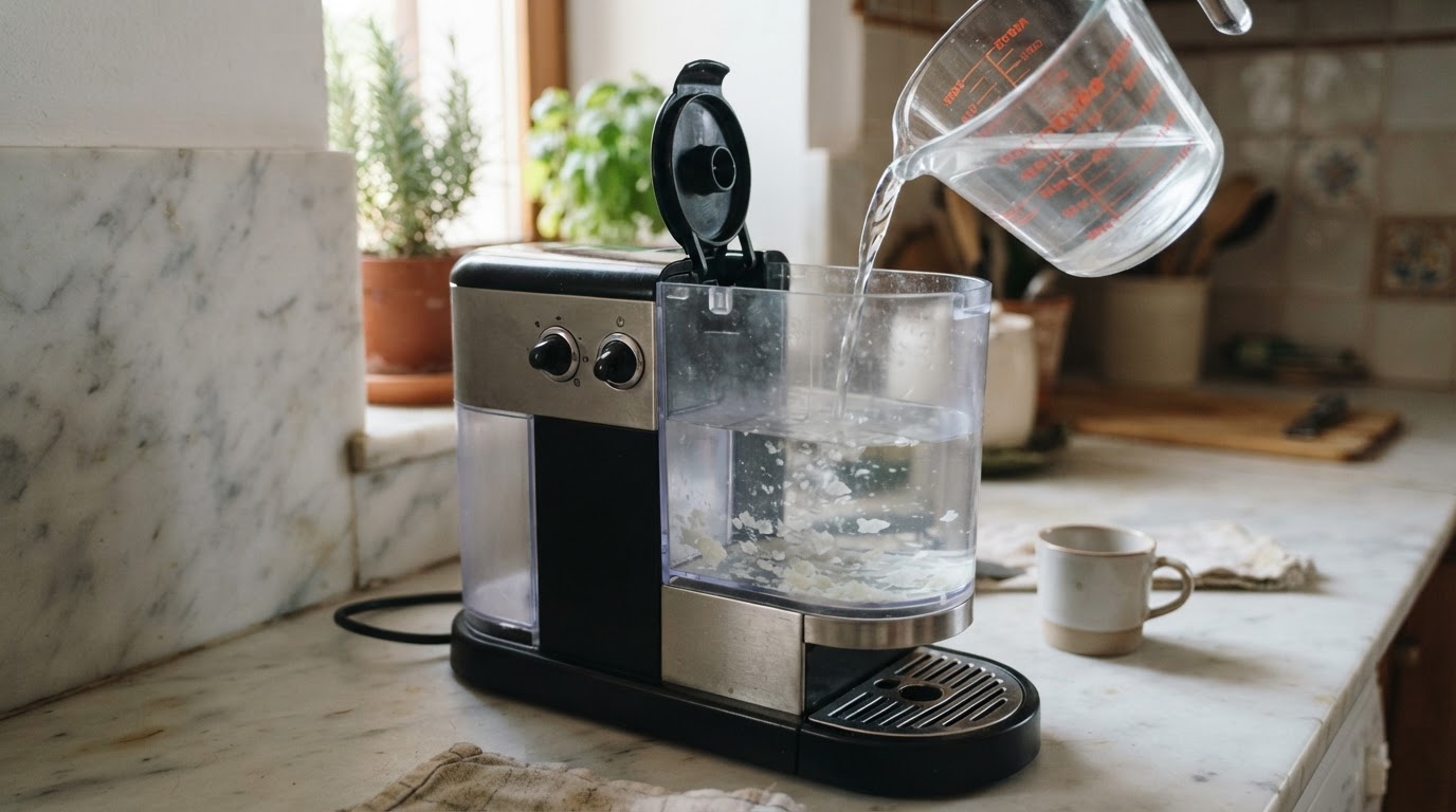 Descalcificar la cafetera del apartamento turístico: antes de que se rompa