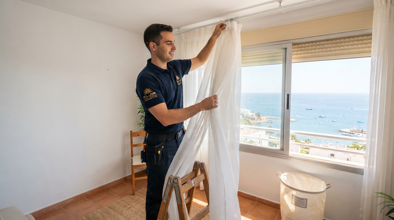 Cómo limpiar cortinas con salitre en la Costa del Sol