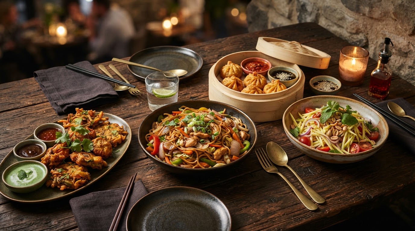 Royal Garden Oakville Hakka Chinese dishes including Chilly Chicken and Manchurian