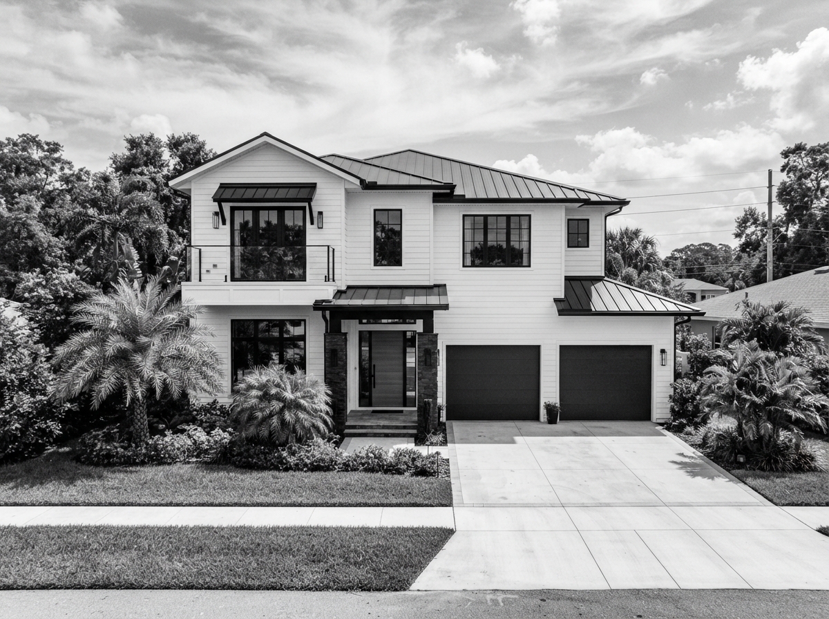 Florida home with fresh white siding installation