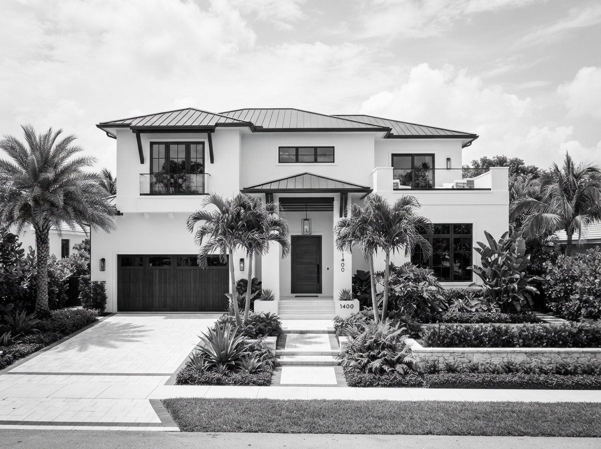 Florida home with fresh professional exterior paint finish