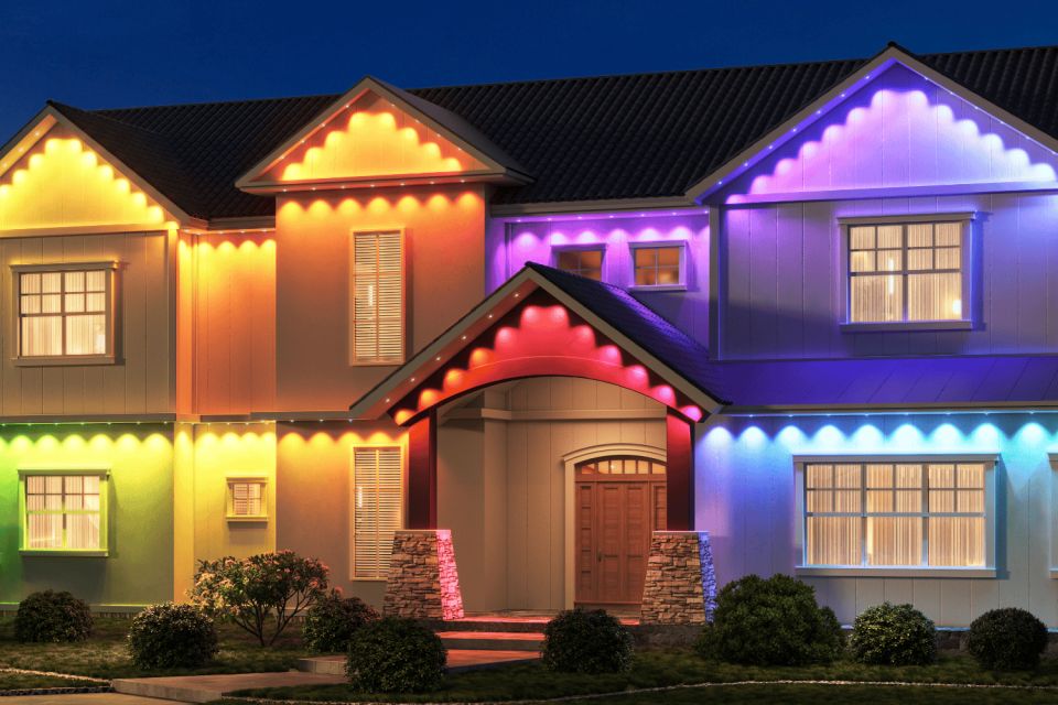 Essential Package permanent LED lighting installed on a Rapid City SD home by BXT Lighting