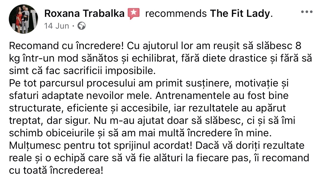 Testimonial Roxana - The Fit Lady
