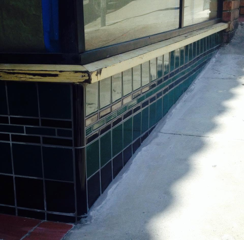 Outdoor commercial tile building facade restoration before and after in the Bay Area