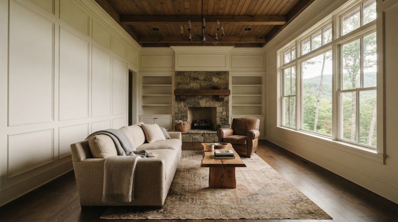 Finished interior with painted millwork and natural light