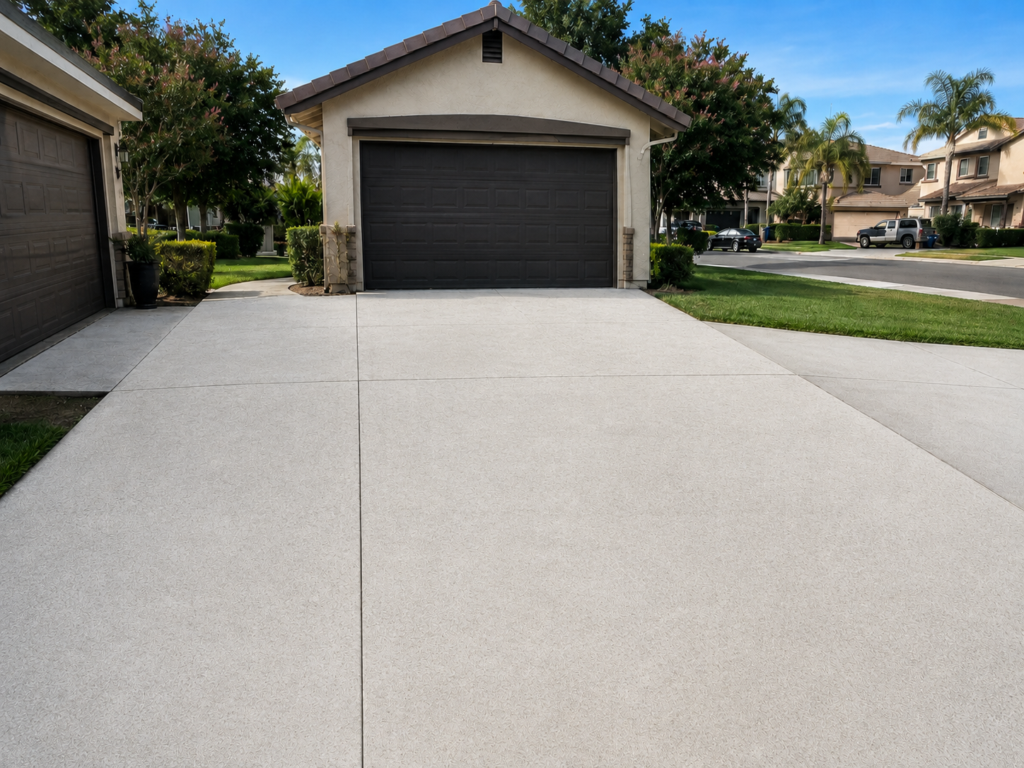 Elk Grove driveway pressure washing before and after — after