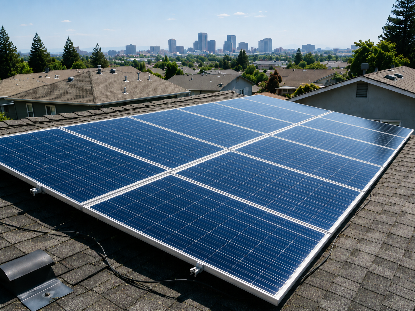 Sacramento solar panel cleaning before and after — after
