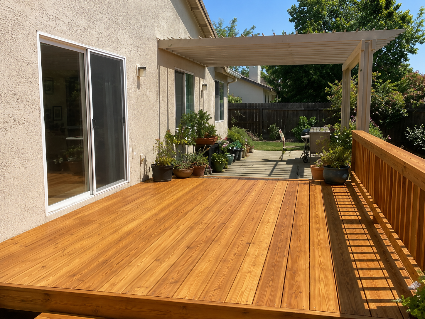Citrus Heights deck cleaning before and after — after
