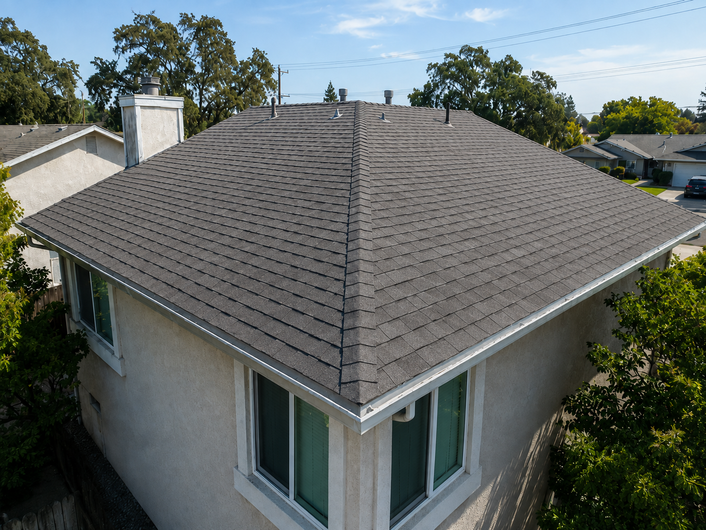 Rancho Cordova roof cleaning moss removal before and after — after