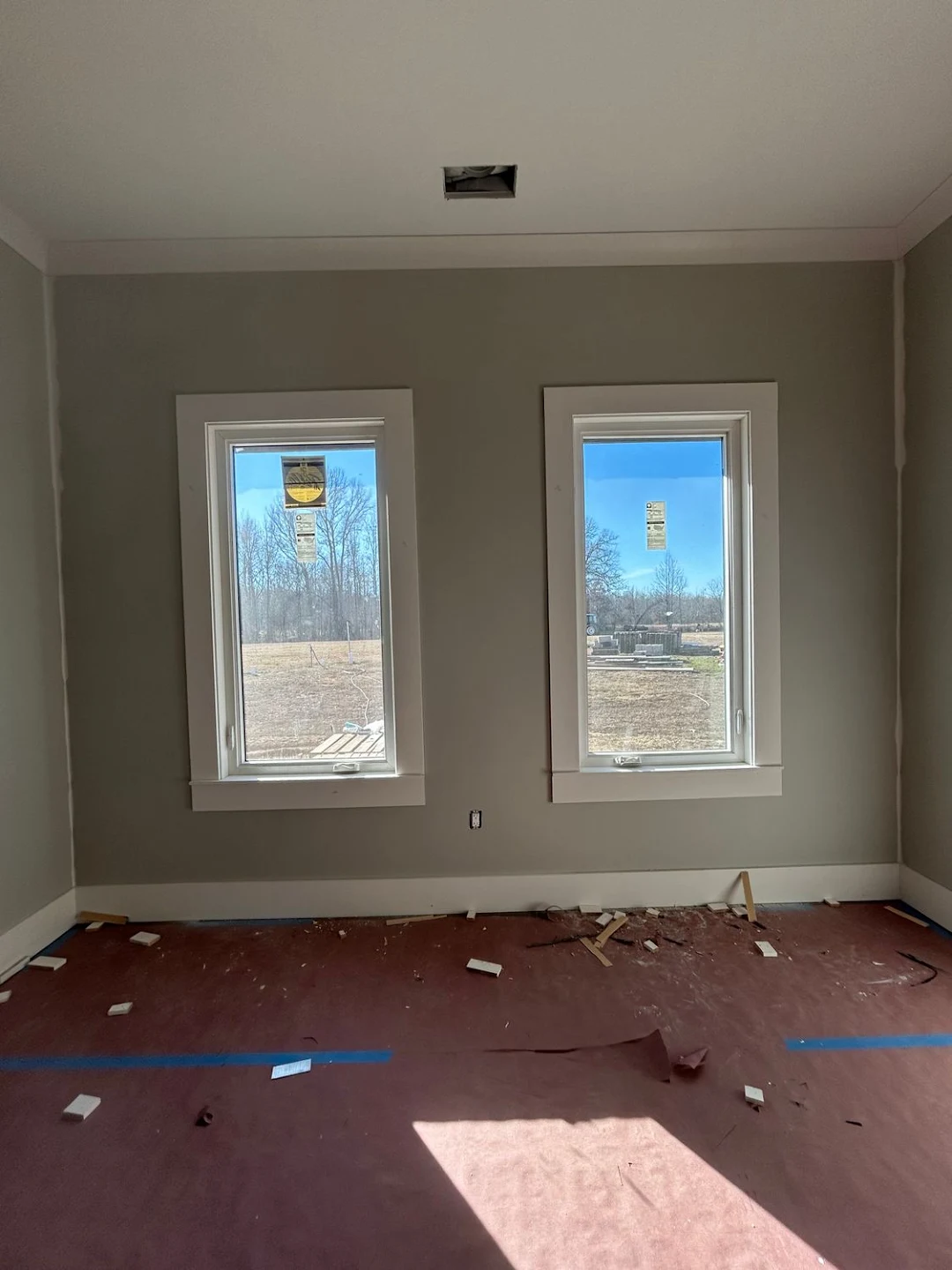 Custom interior window casing, sill stool, and apron finish trim