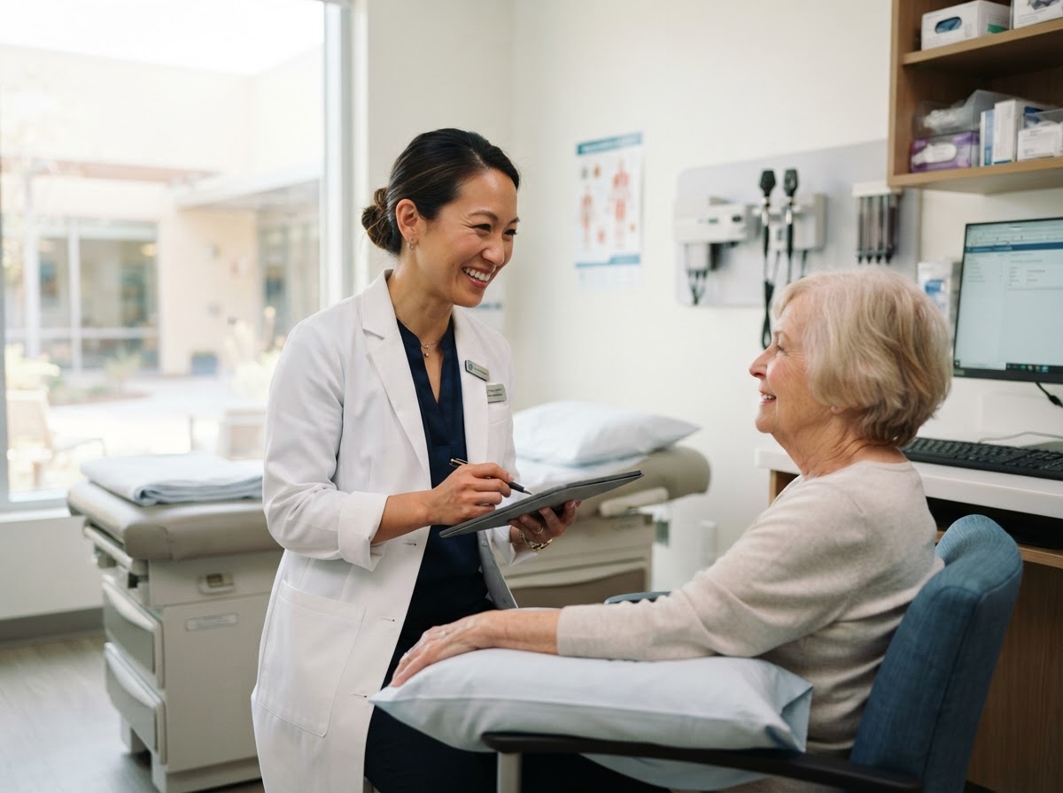Healthcare doctor in a modern medical clinic interior