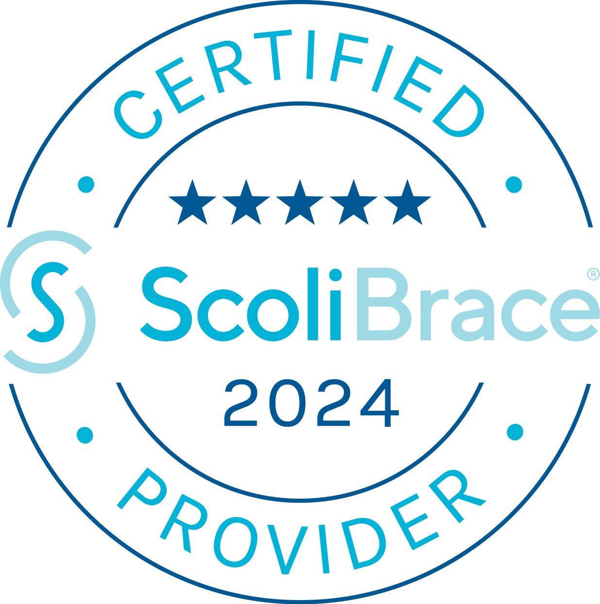 ScoliBrace Certified Provider 2024 badge, representing custom scoliosis bracing at Lake Nona Chiropractic