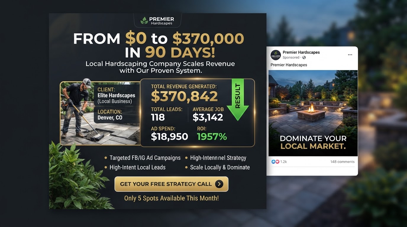 Case Study PDF Preview showing $370k revenue growth breakdown