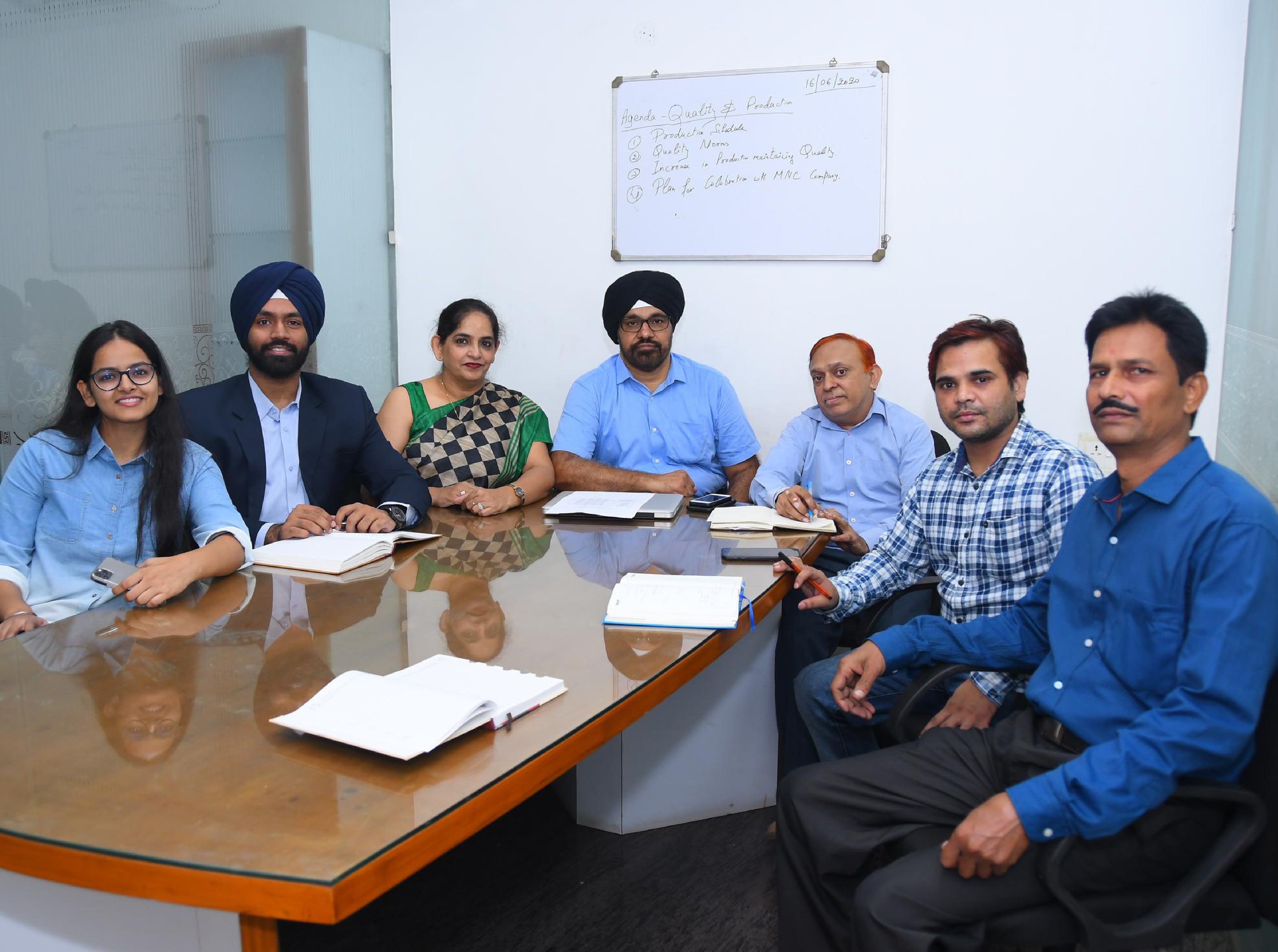 Accurate Weldarc Leadership Team in Quality & Production Meeting