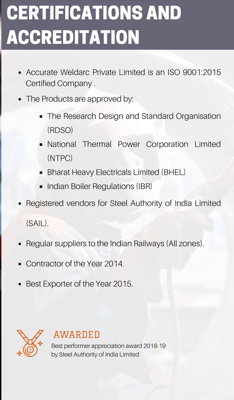 Accurate Weldarc Certifications and Accreditation
