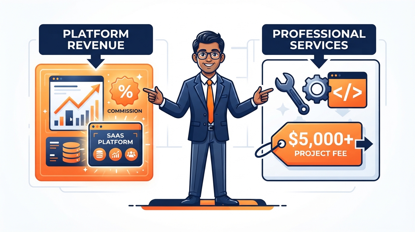 Two revenue paths: Platform Revenue and Professional Services